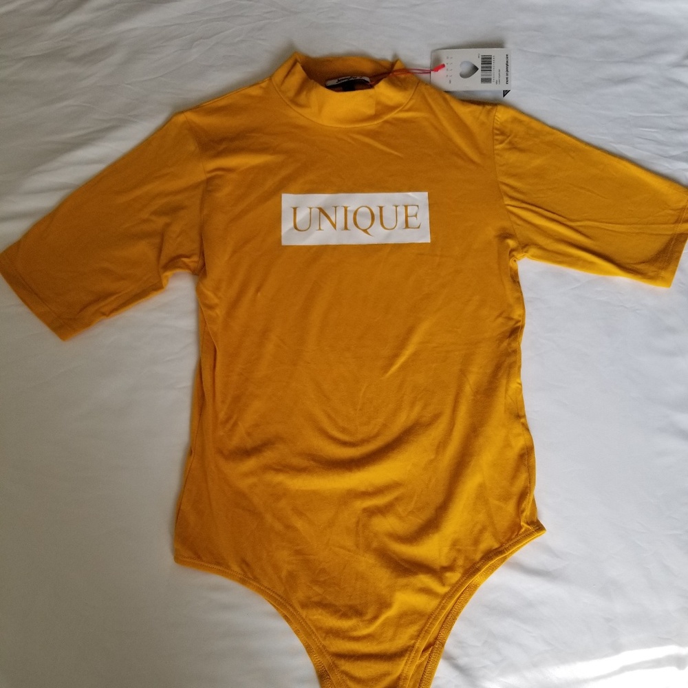 YELLOW MUSTARD BODY SUIT SHIRT UNIQUE